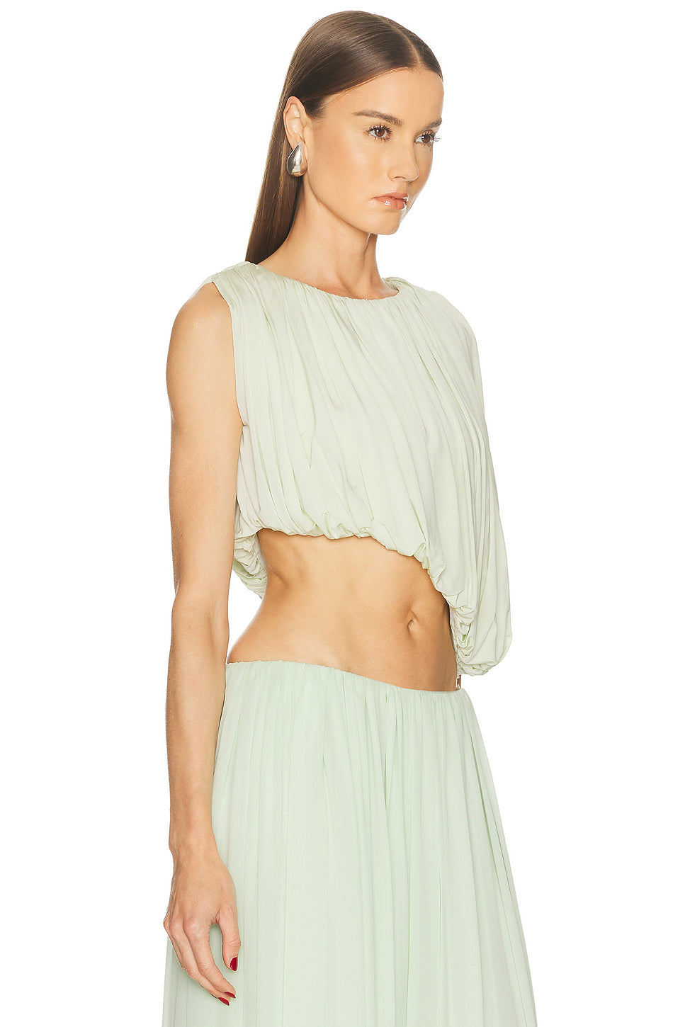 Asymmetric Gathered Draped Top