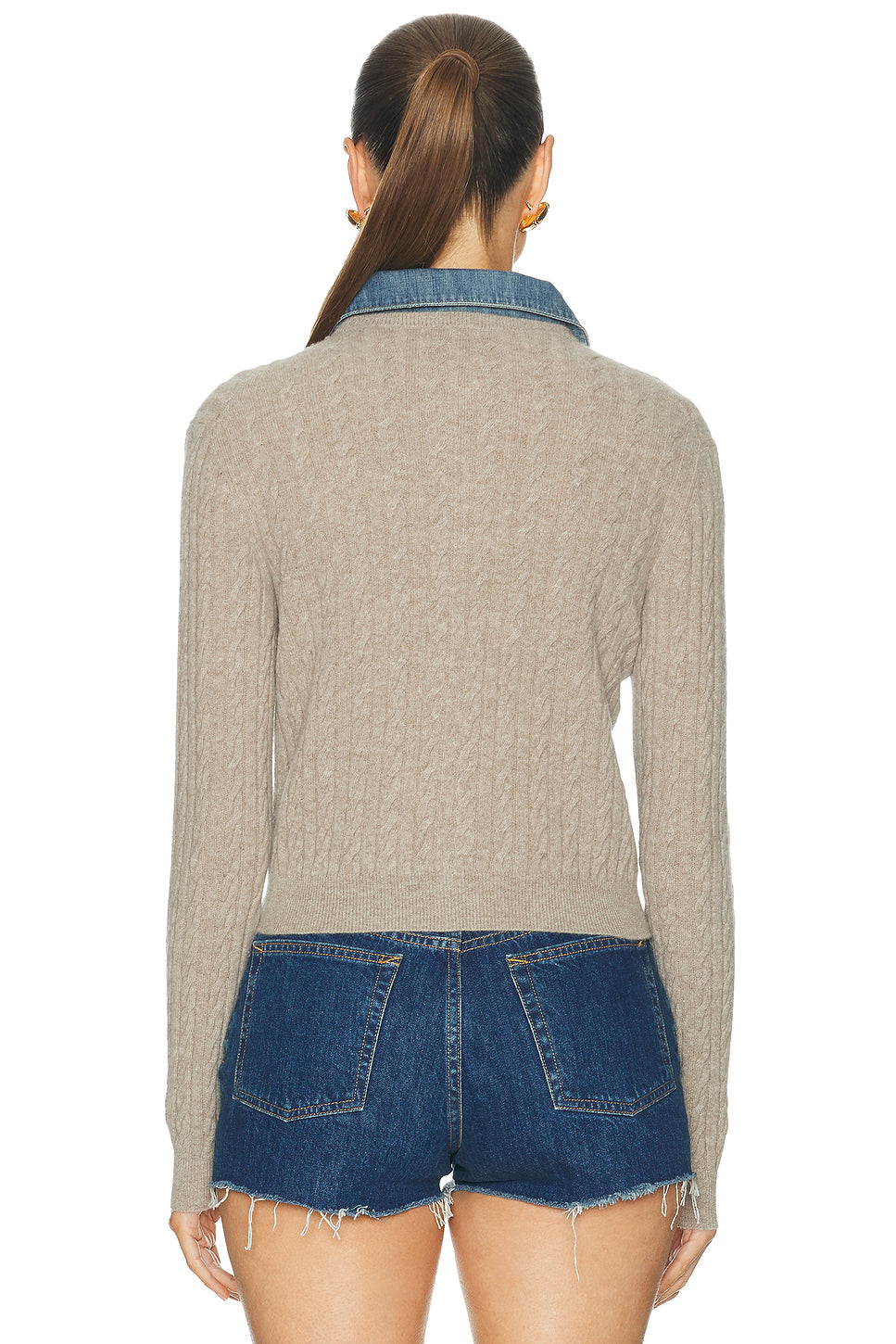 Wool Cashmere Chambray Cardigan