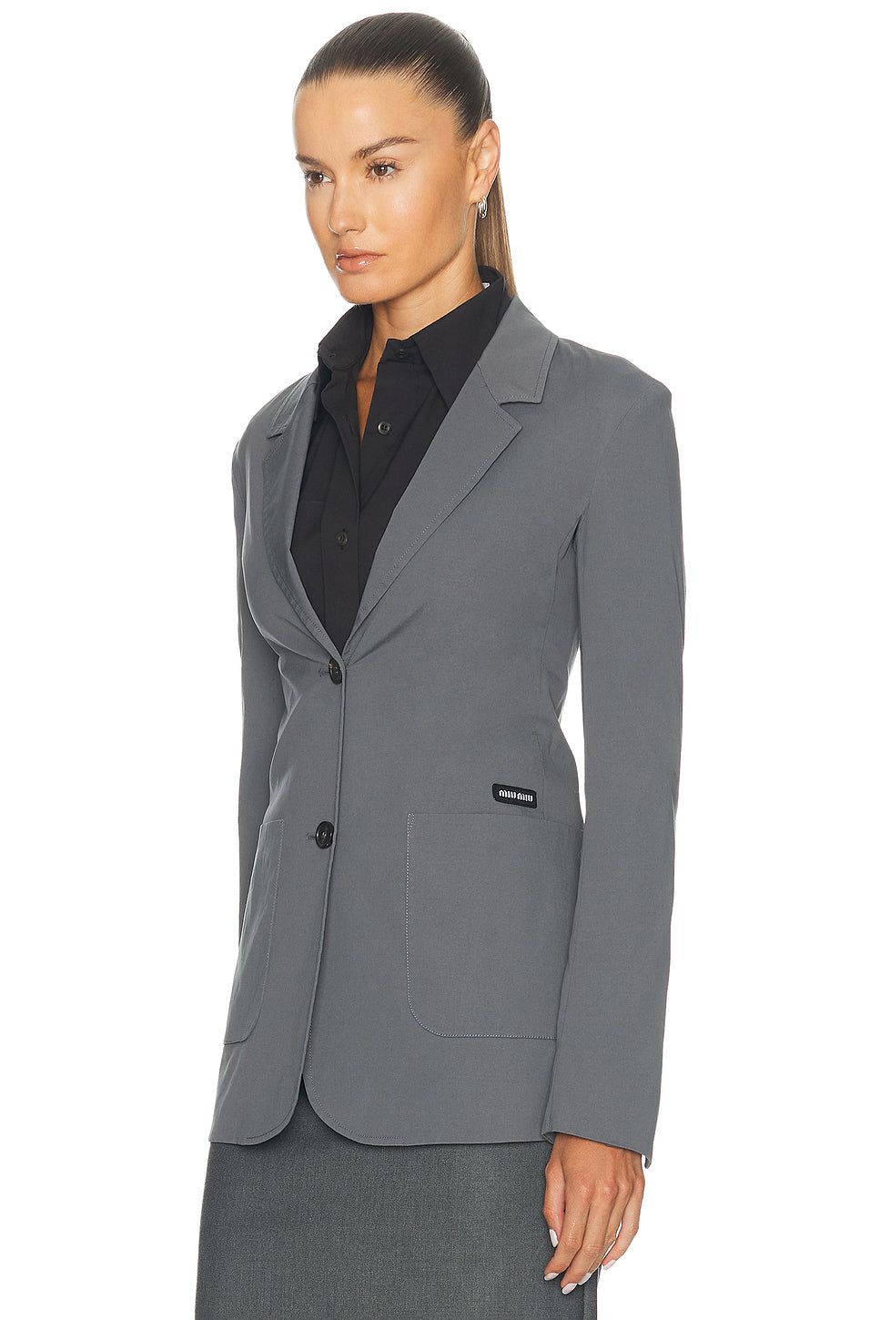 Popeline Stretch Washed Blazer