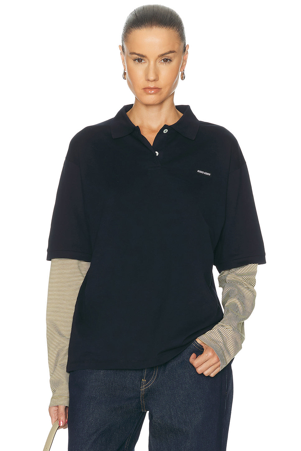 Jersey Polo Top