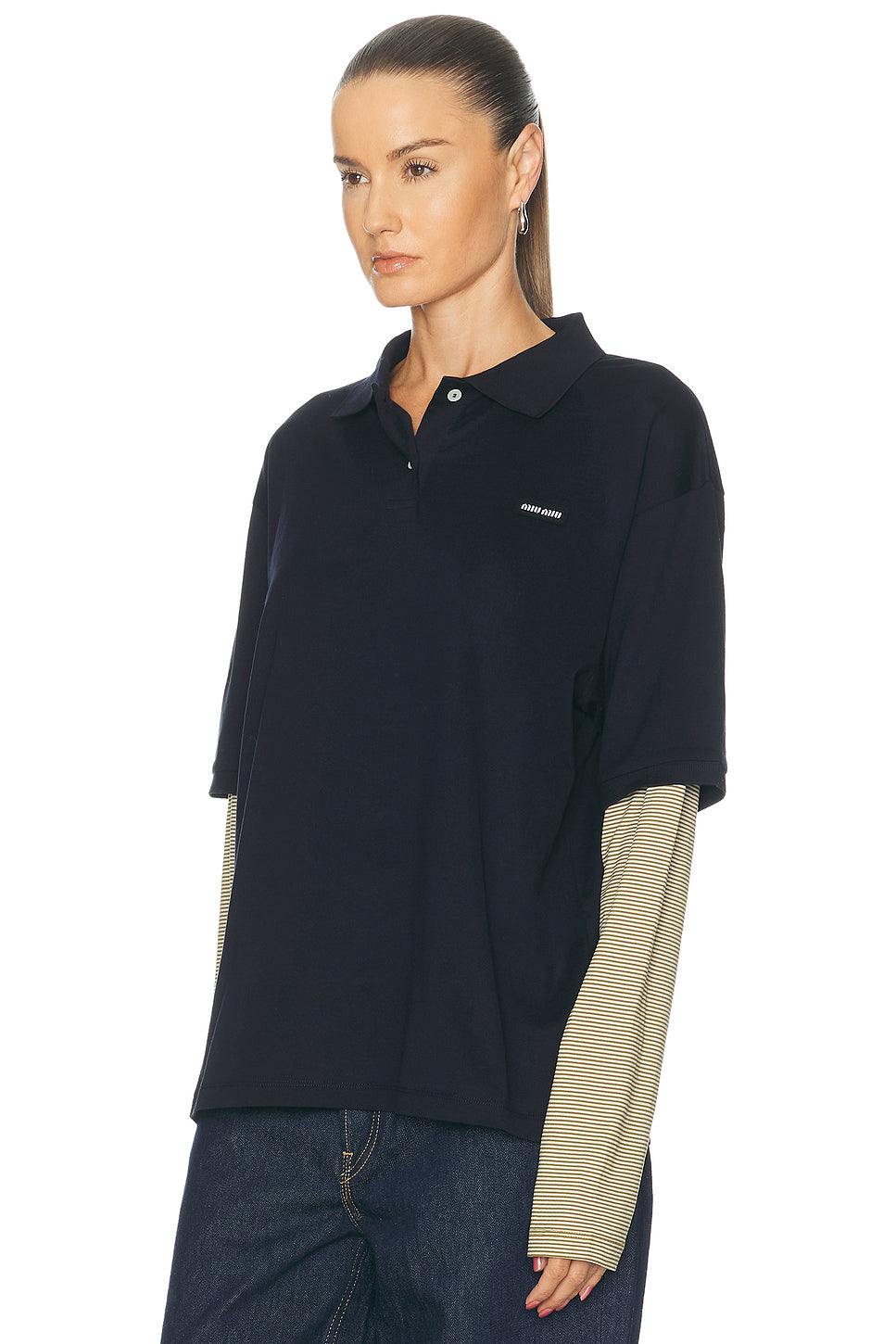Jersey Polo Top