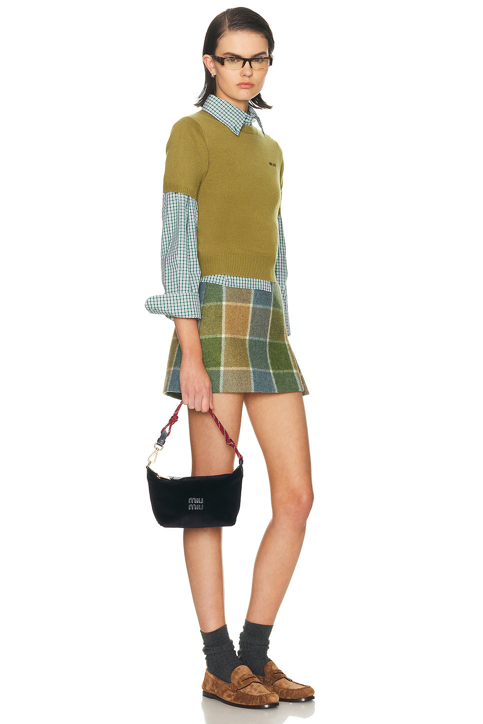 Velluto Righe Nastro Bag
