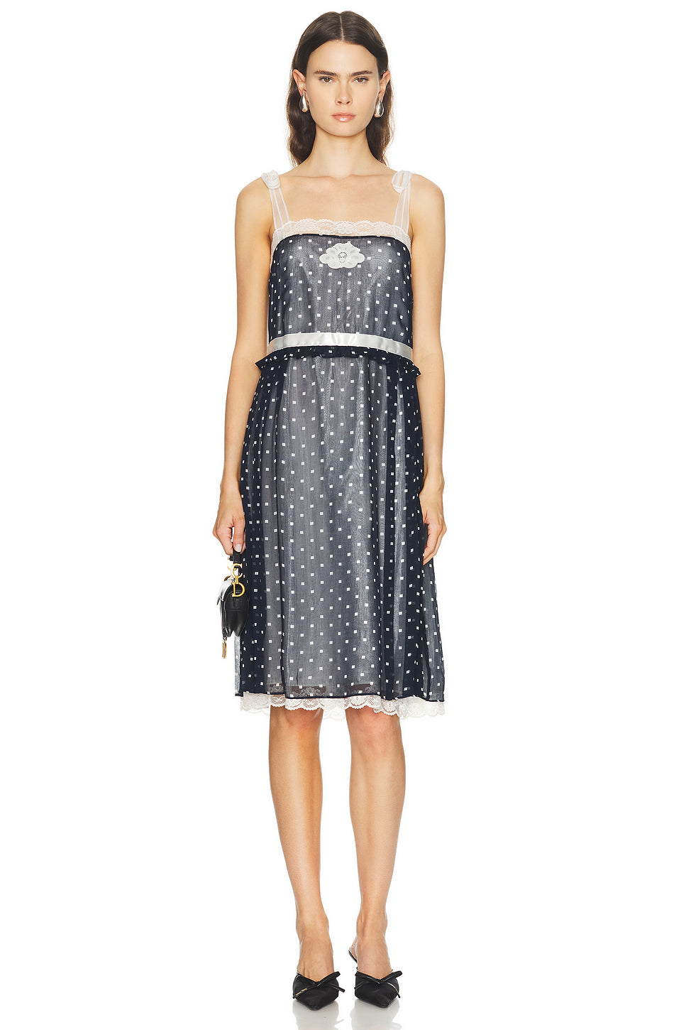 Ribbon Strap Chiffon Dress