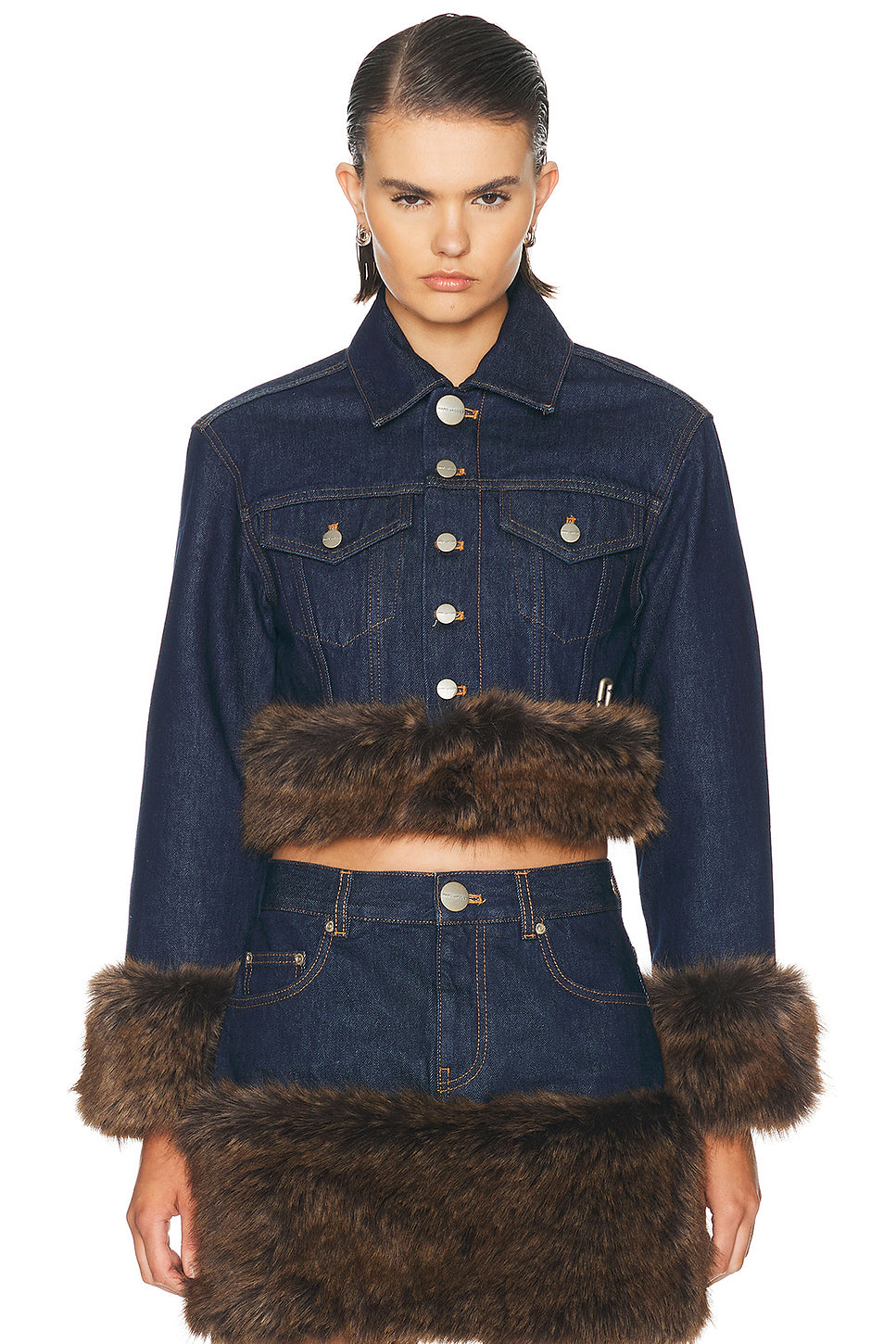 Faux Fur Shrunken Trucker
