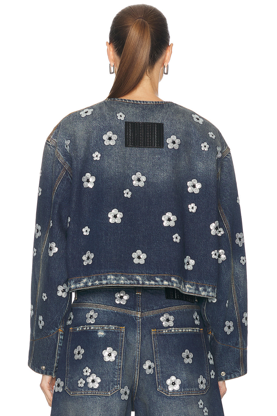 Sequin Daisy Cropped Jacket
