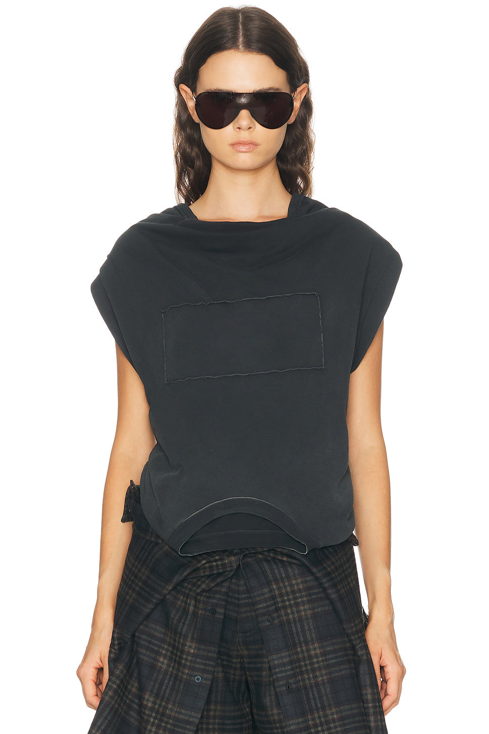 Patch Twisted Jersey Top