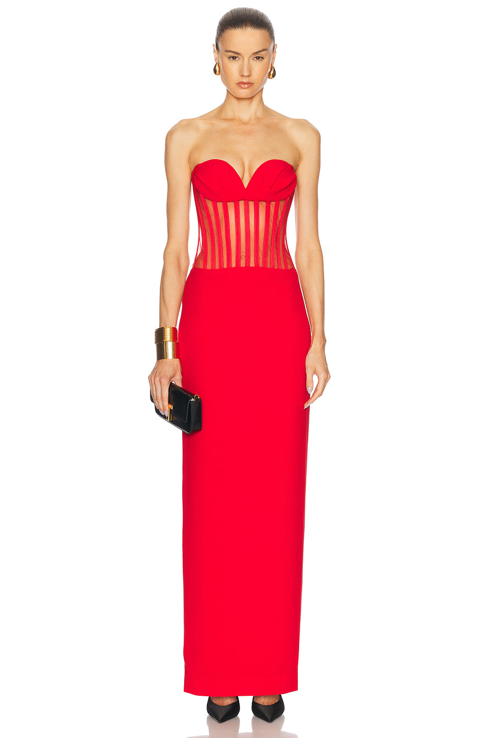 Sweetheart Exposed Bustier Maxi Dress