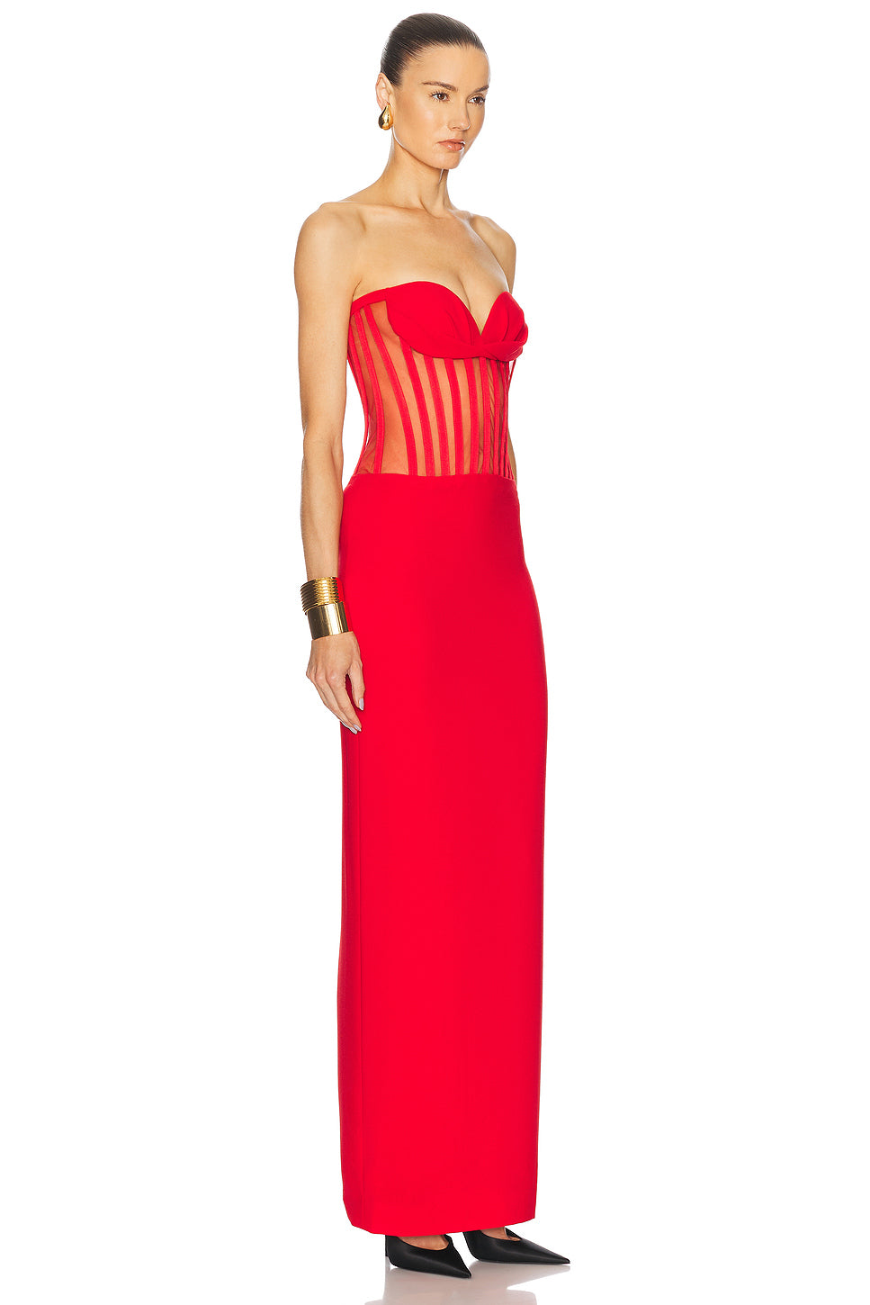 Sweetheart Exposed Bustier Maxi Dress