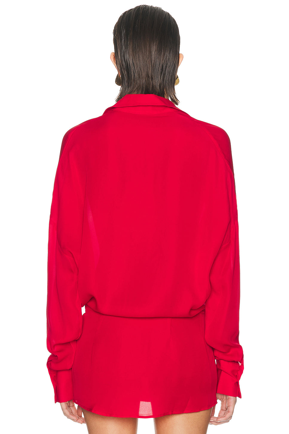 Drape Front Silk Blouse
