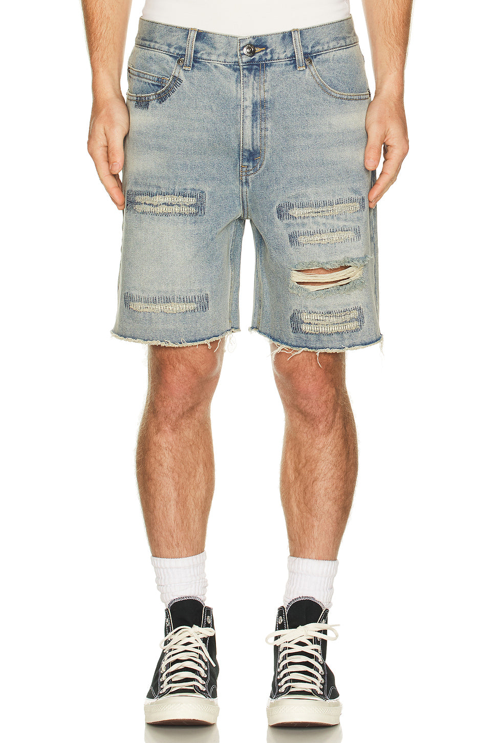 Distressed Denim Shorts
