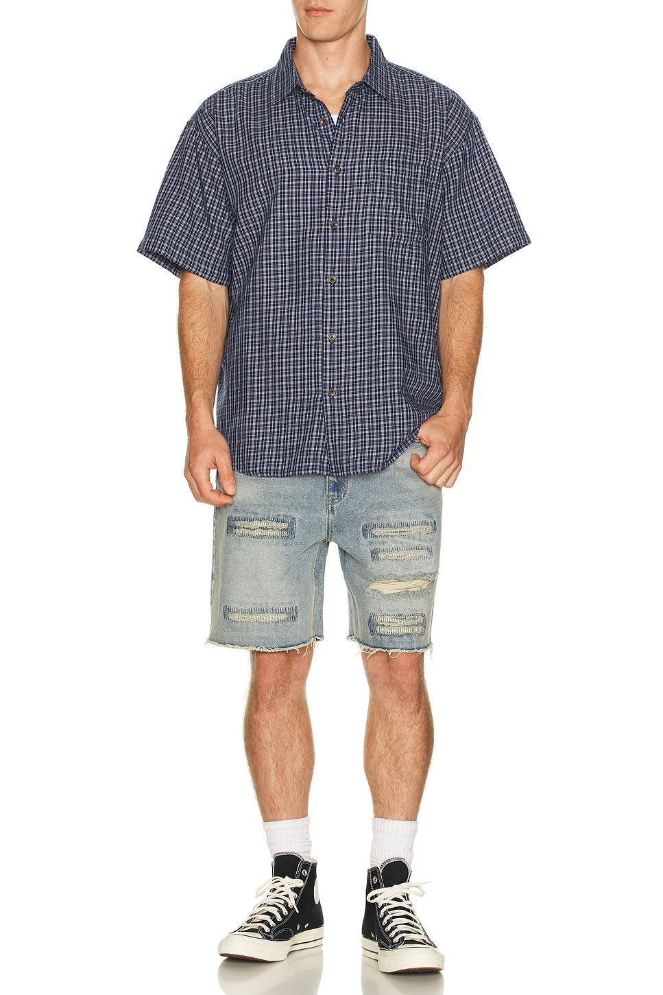 Distressed Denim Shorts