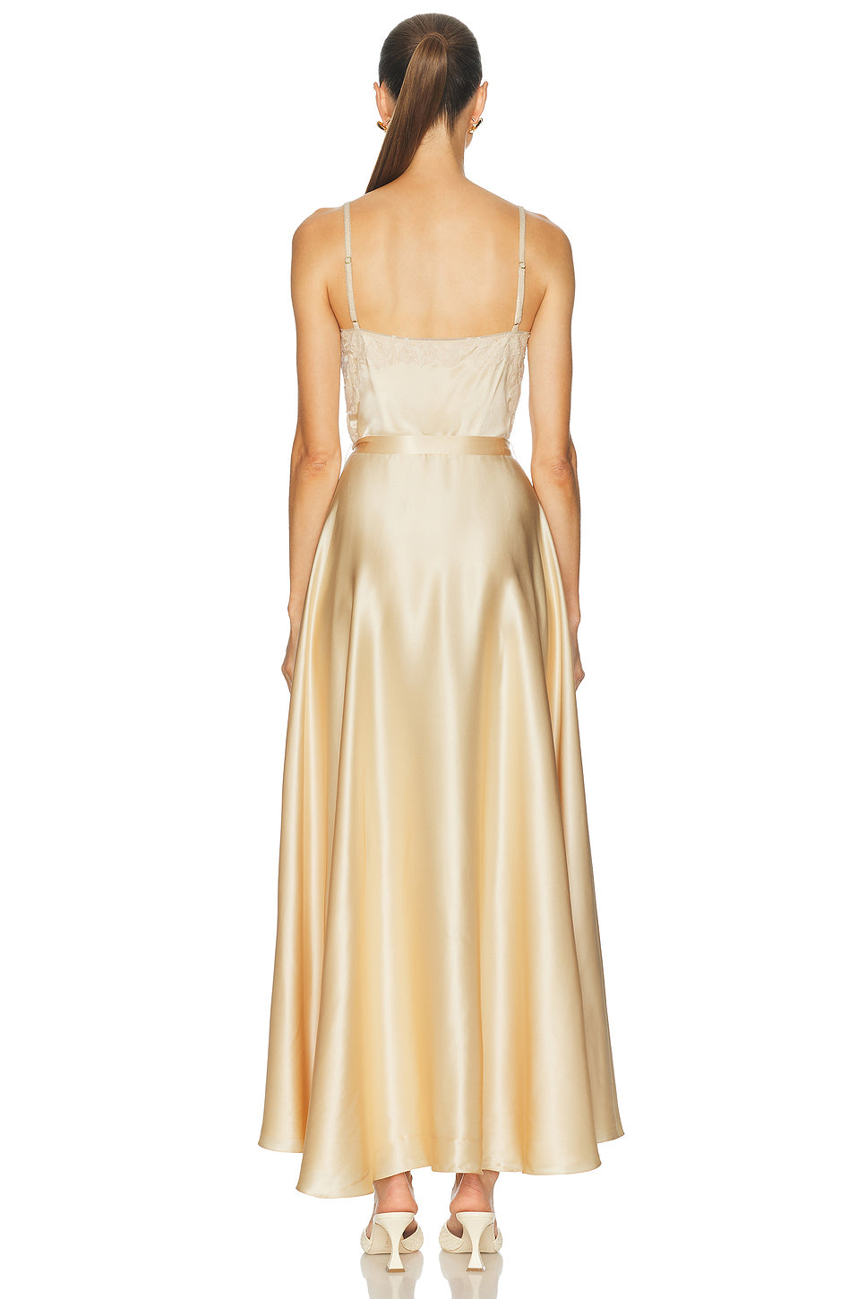 Lace Silk Midi Dress