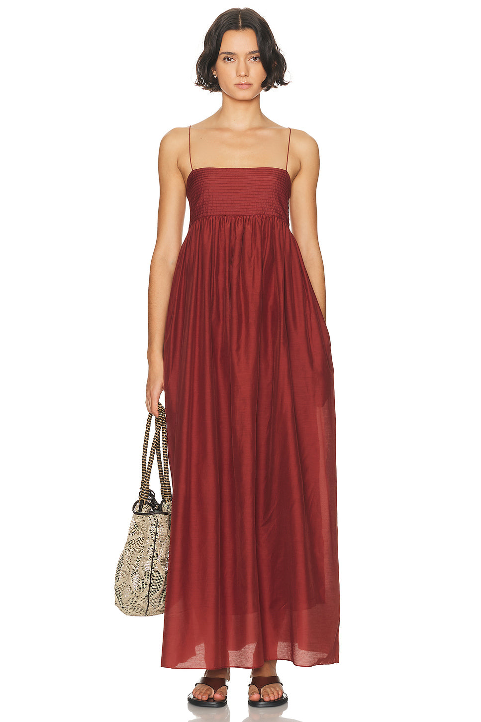 Empire Pintuck Bodice Dress