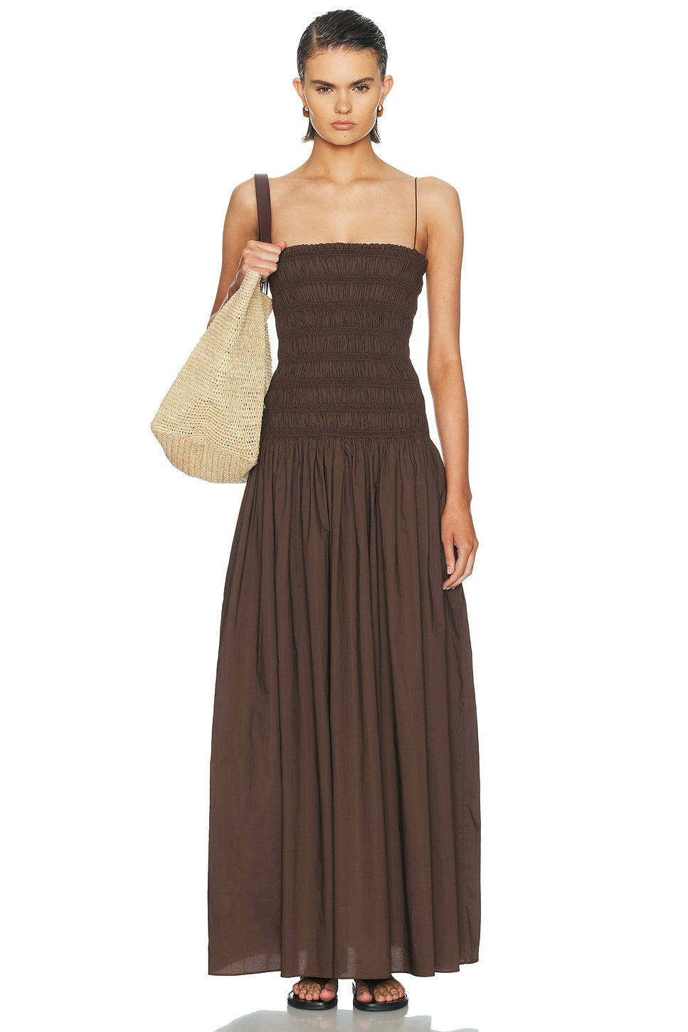 Shirred Drop Waist Dress