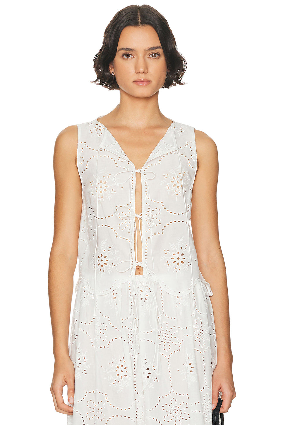Broderie Tie Top
