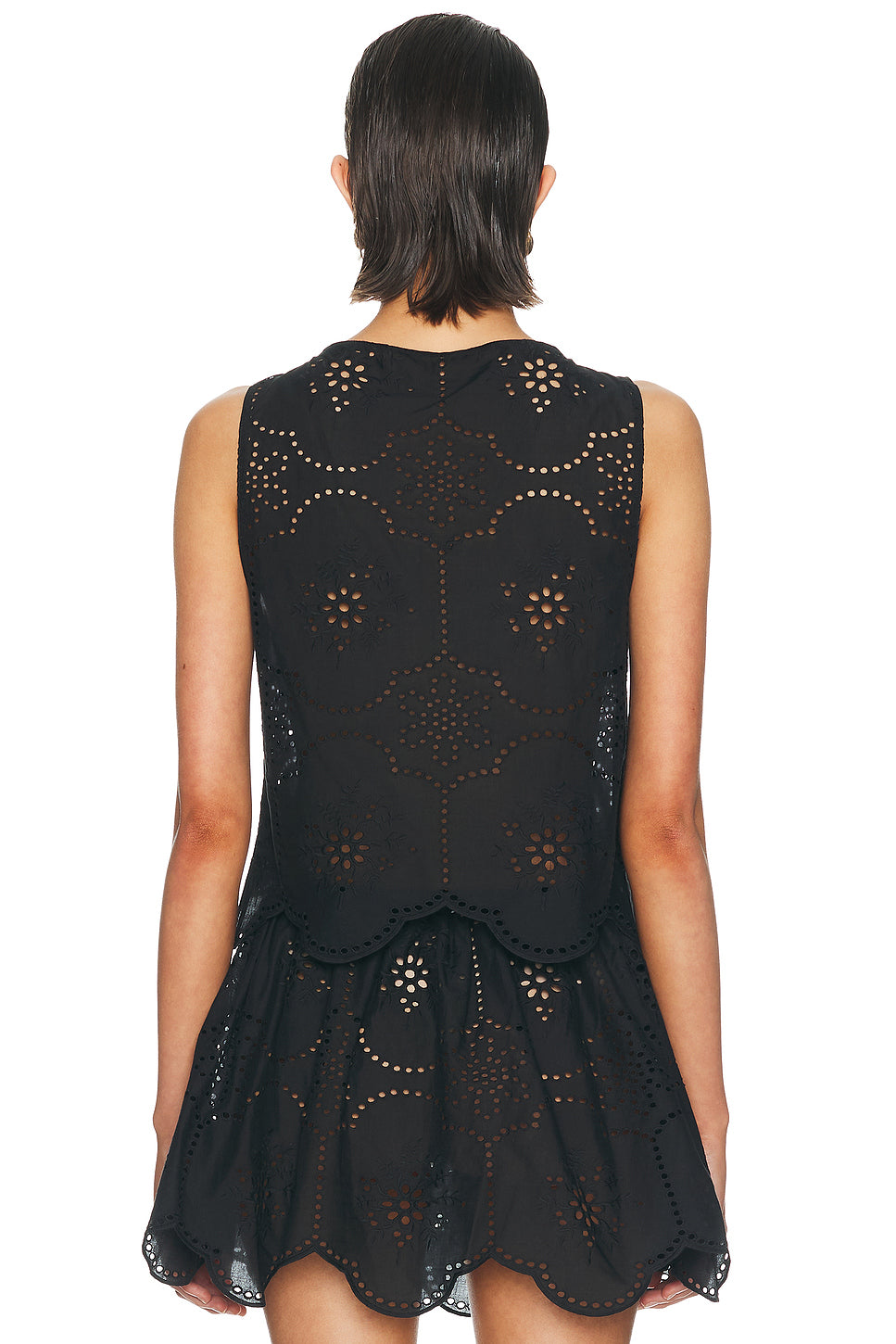 Broderie Tie Blouse