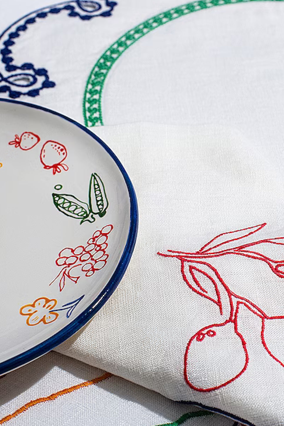 Embroidered Linen Napkins Set Of 4