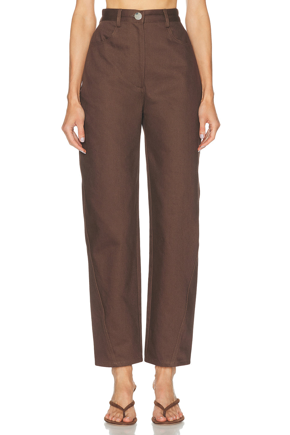 High Waist Twist Seam Straight Leg