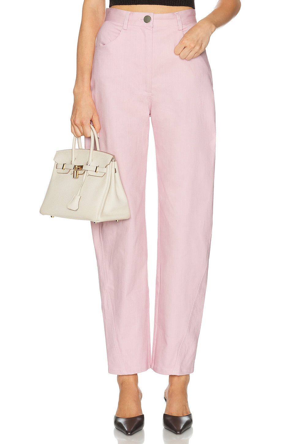 High-waist Twist Seam Straight Leg