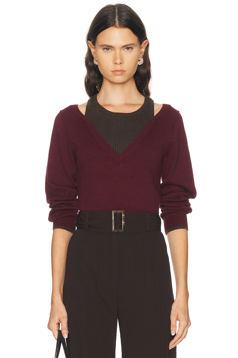 Color Block Layered Tank Sweater