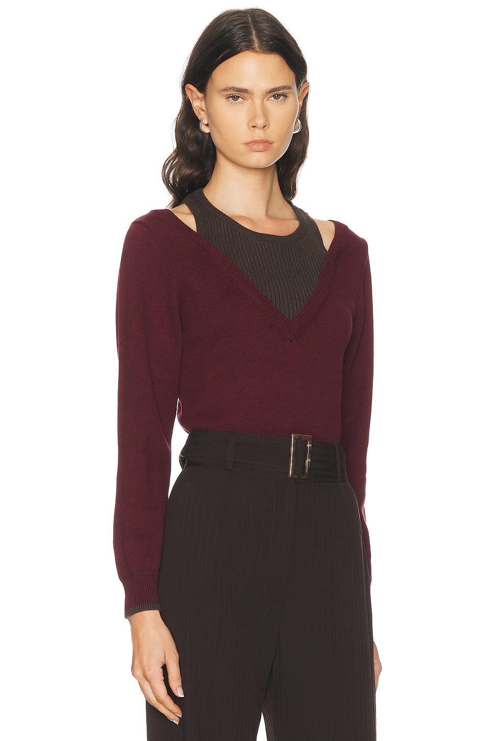 Color Block Layered Tank Sweater