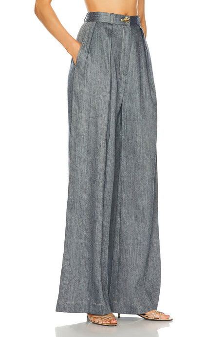 Button Pleated Trouser