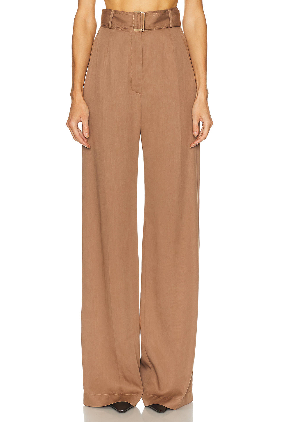 Belted Wide Leg Trouser