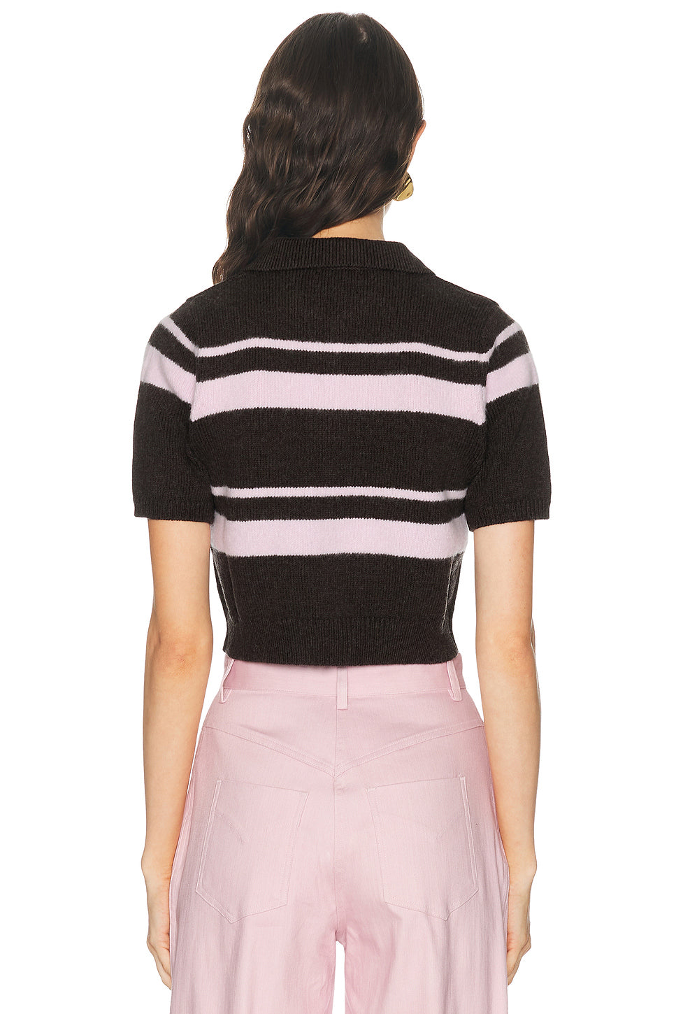 Striped Mohair Polo Top