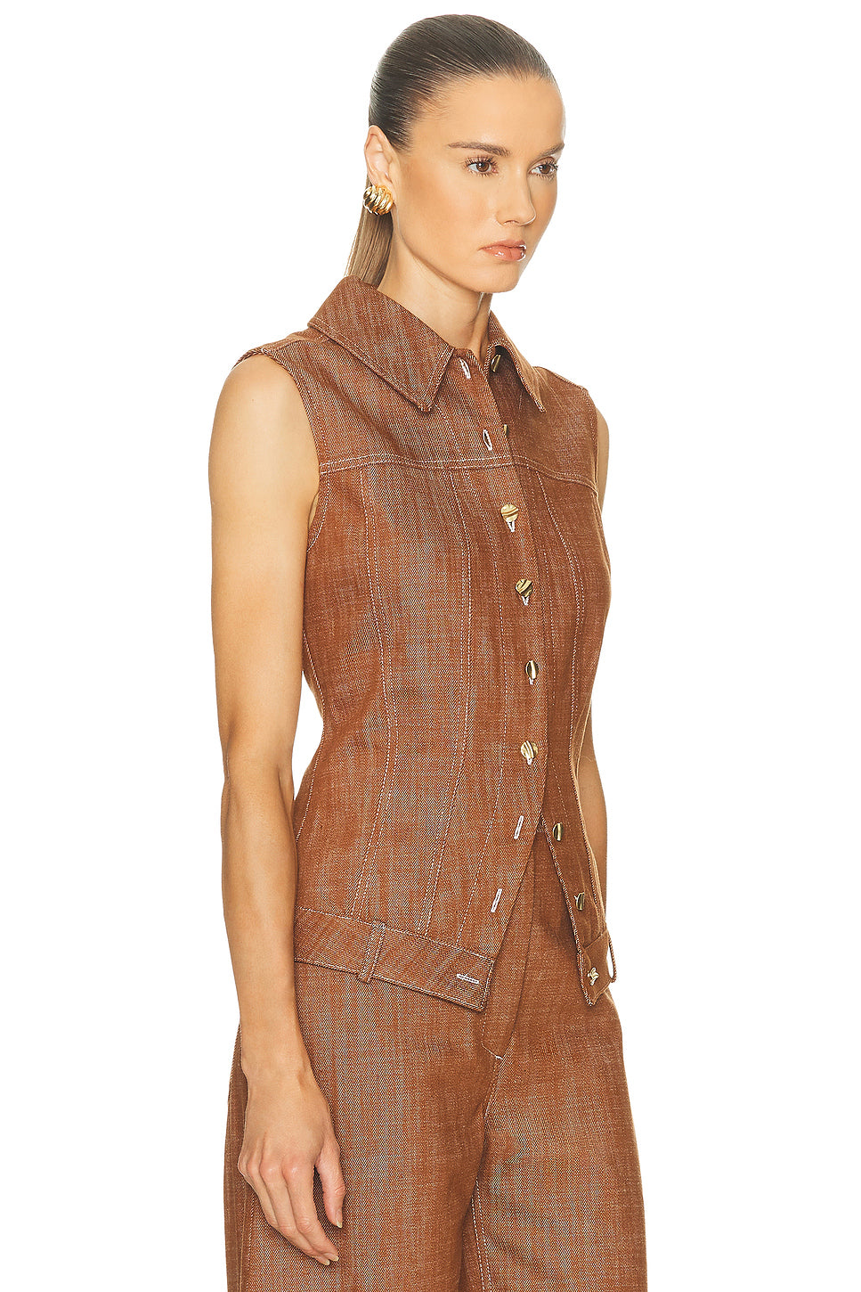 Collared Button Down Vest
