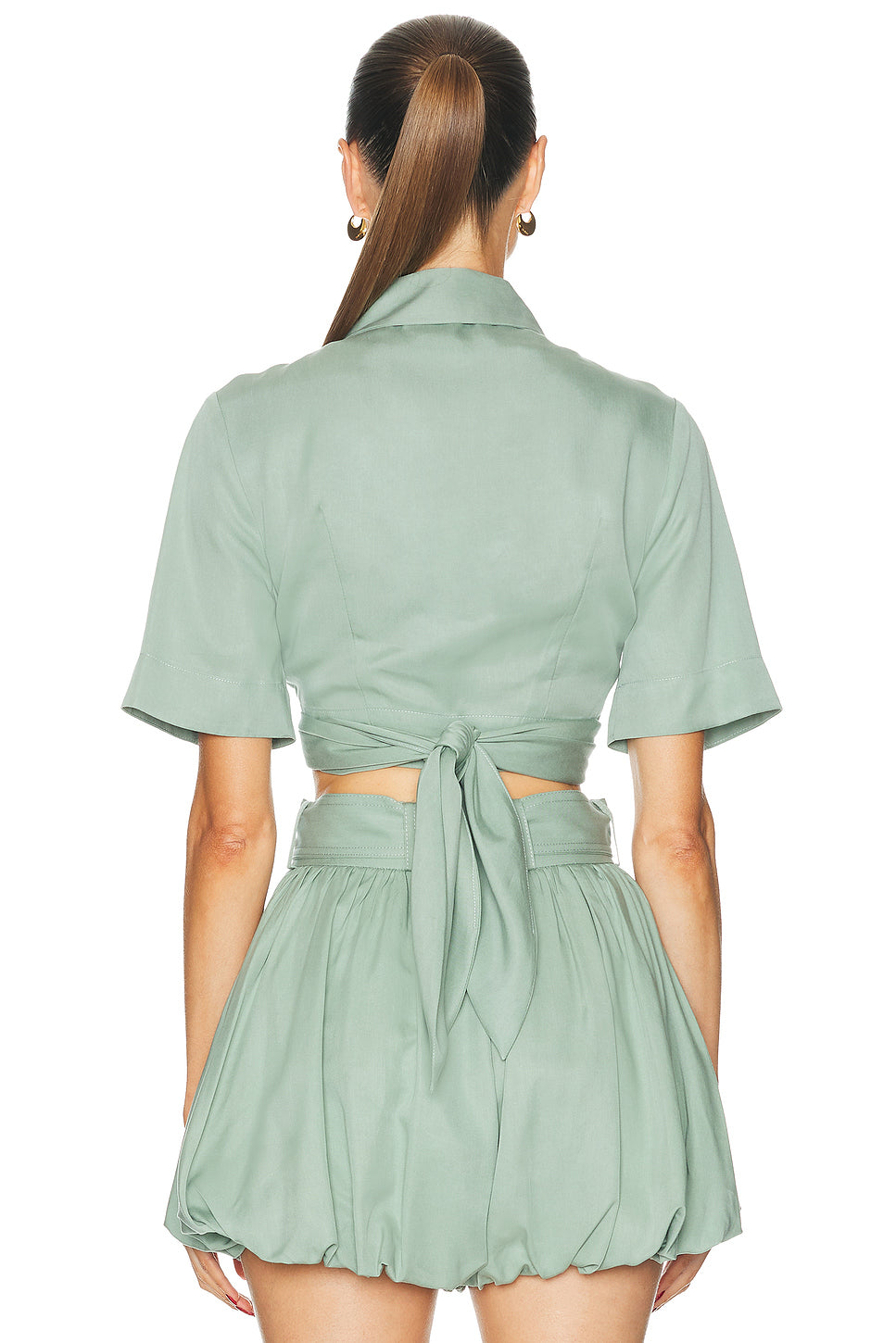 Collared Wrap Top