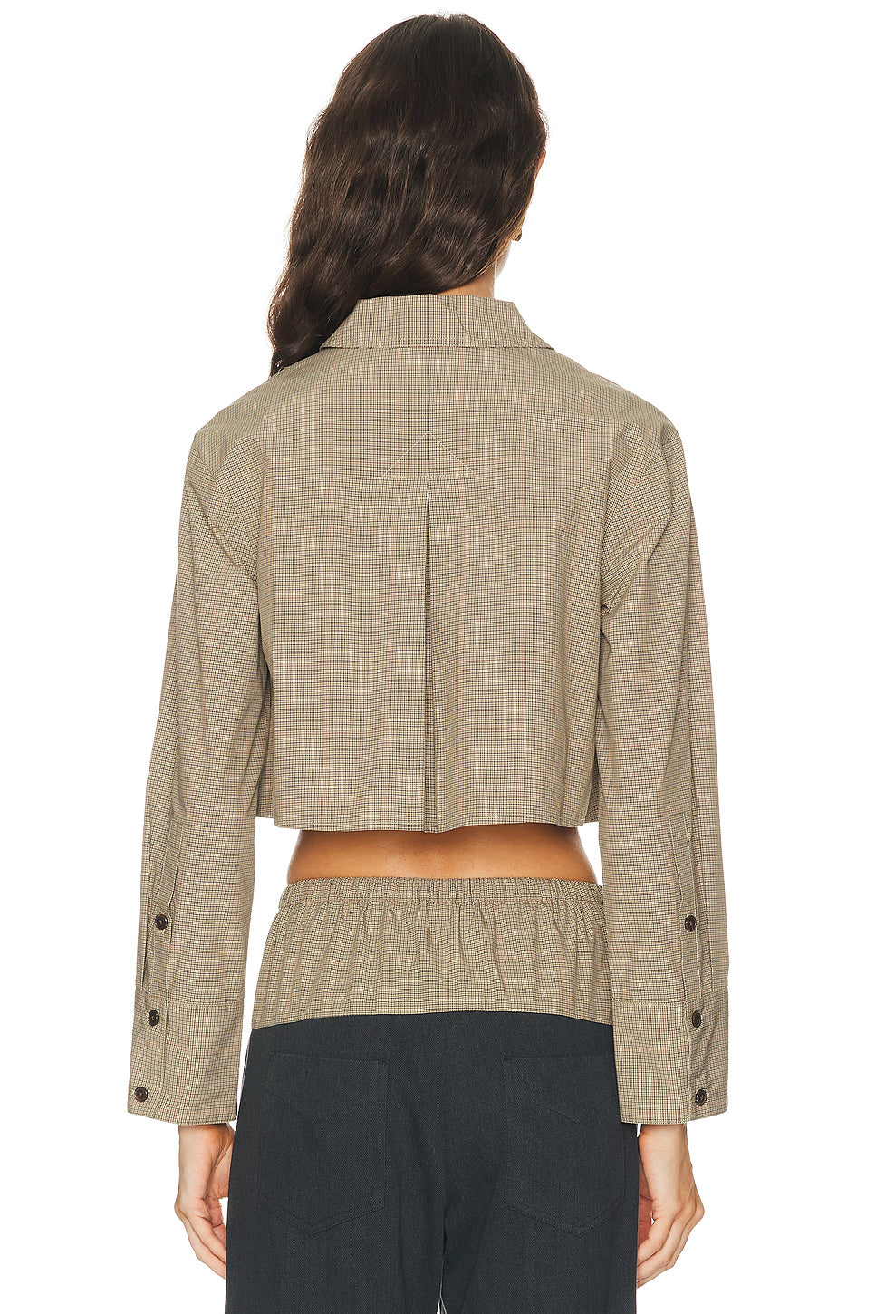 Cropped Oversized Button Down Top