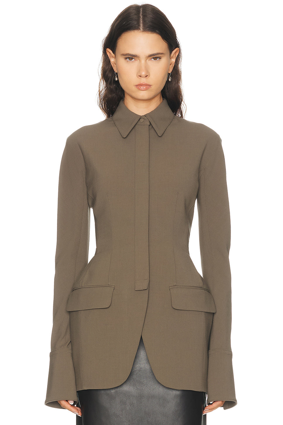 Cinched Wool Blend Jacket