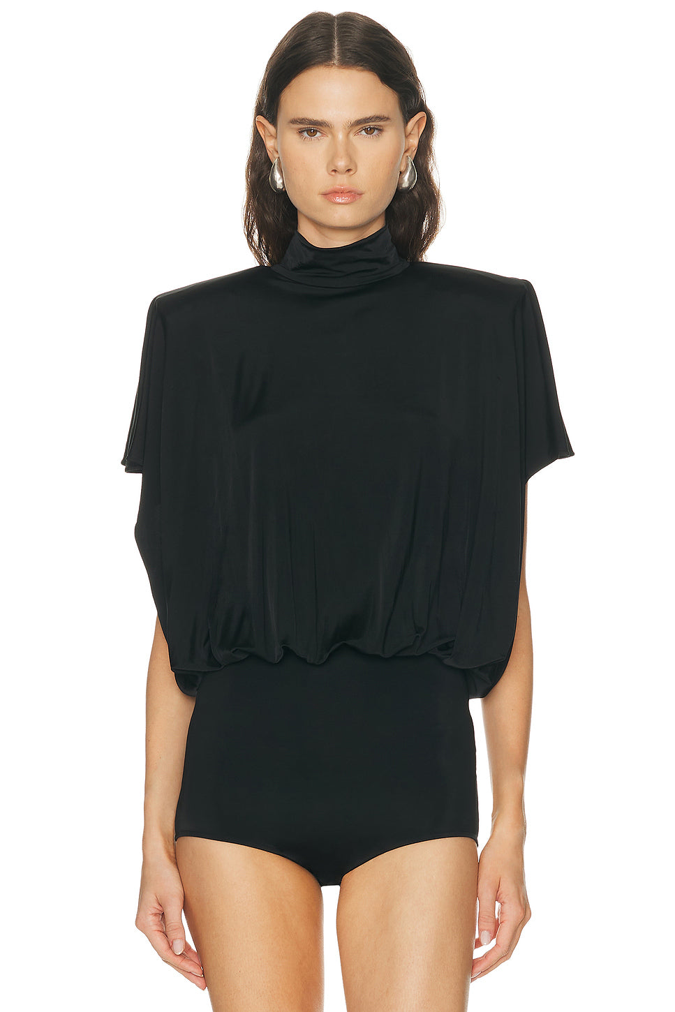 Draped Backless Bodysuit