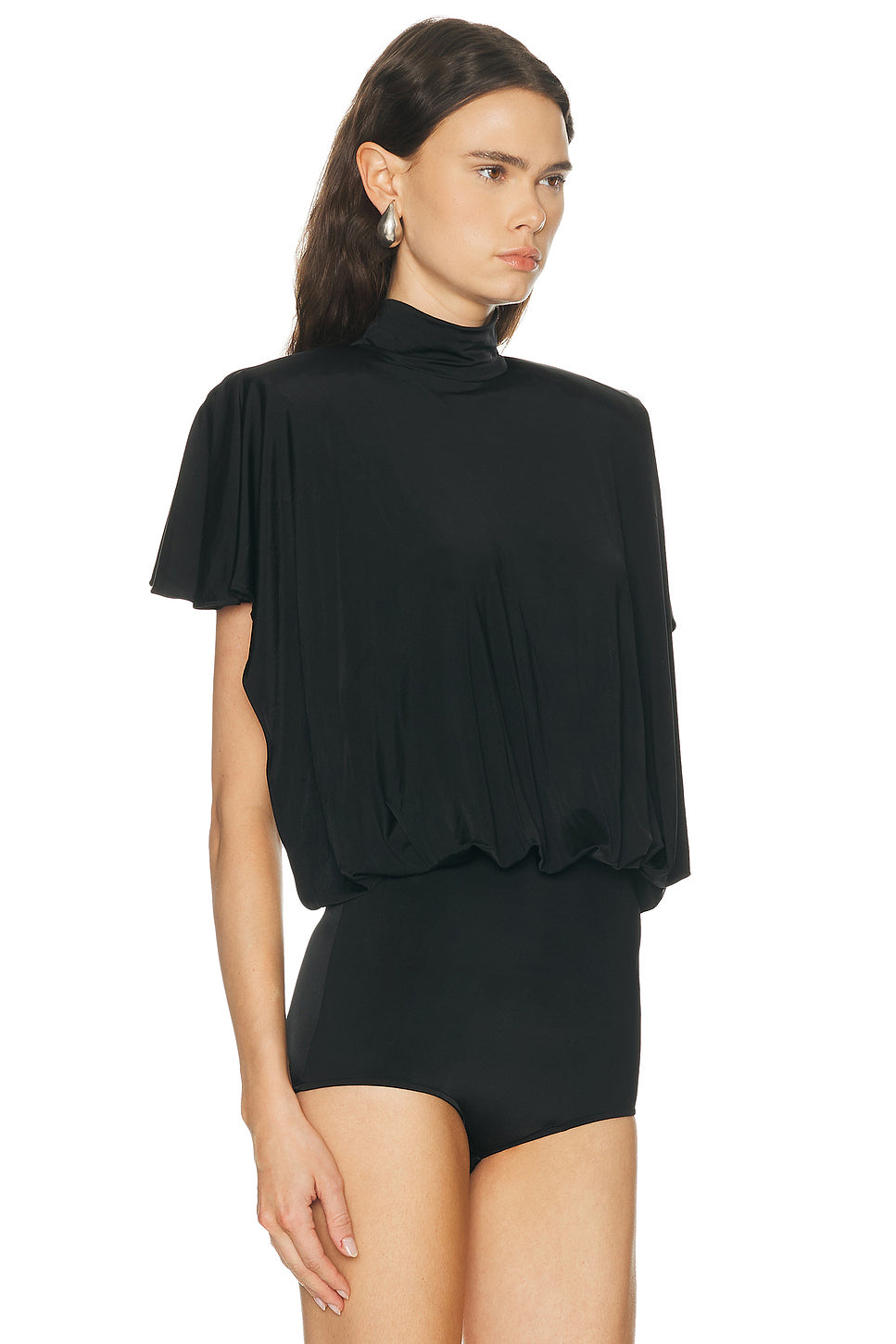 Draped Backless Bodysuit