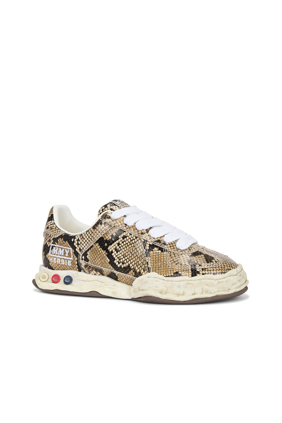 Herbie Original Sole Printed Python Leather Low-Top Sneaker