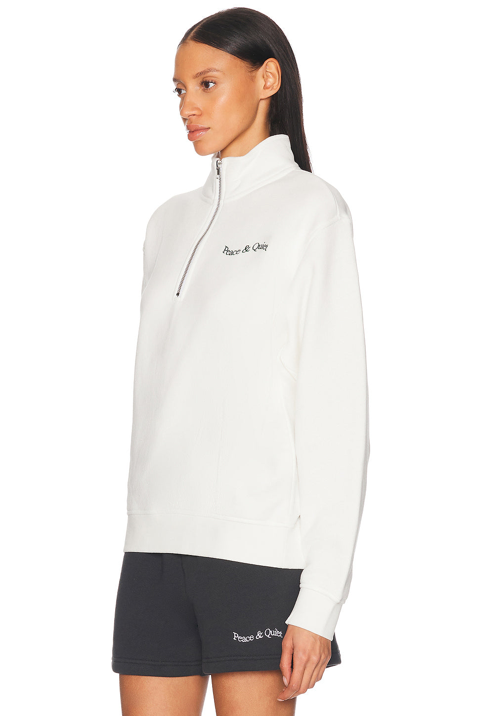 Wordmark Quarter Zip Up Sweater