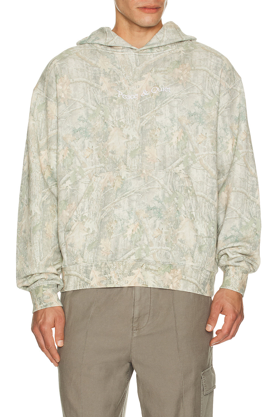 Wordmark Camo Distressed Hoodie