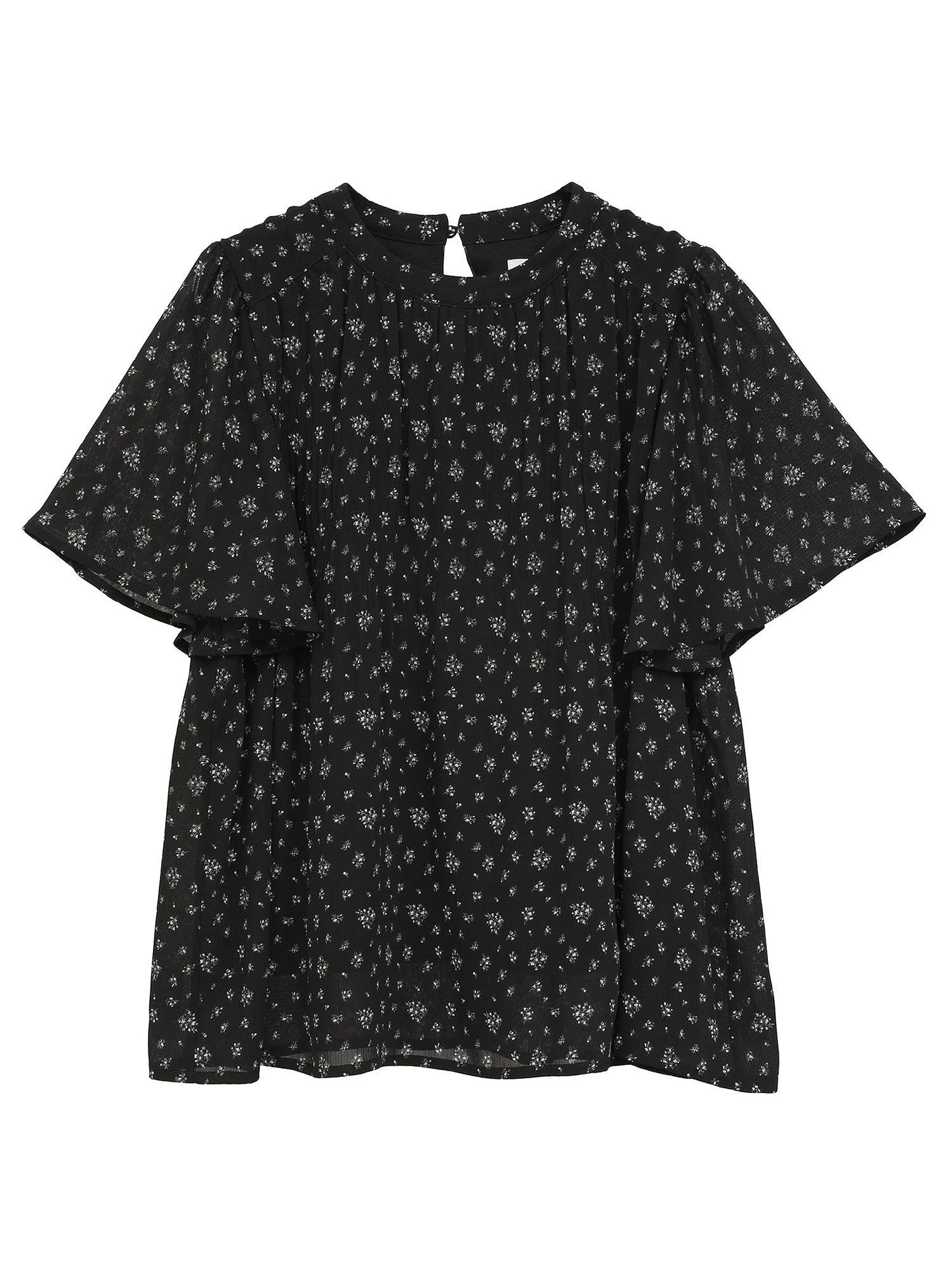 Majolica Pleated Short Sleeve Blouse