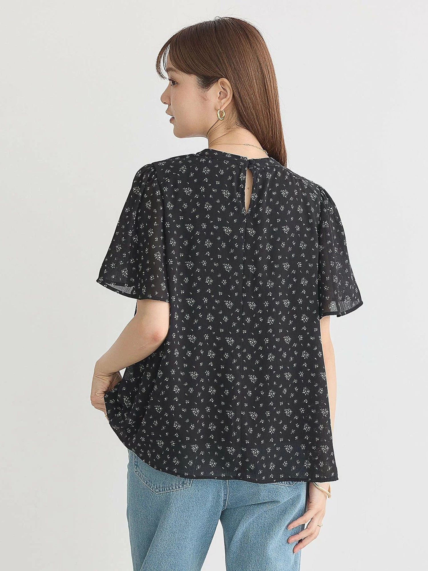Majolica Pleated Short Sleeve Blouse