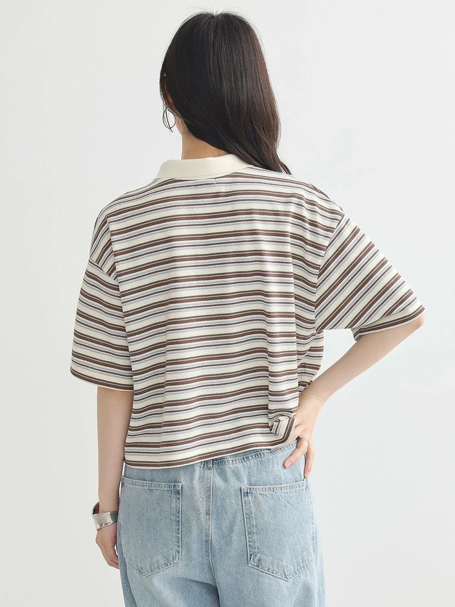 Meiko Retro Striped Polo Shirt