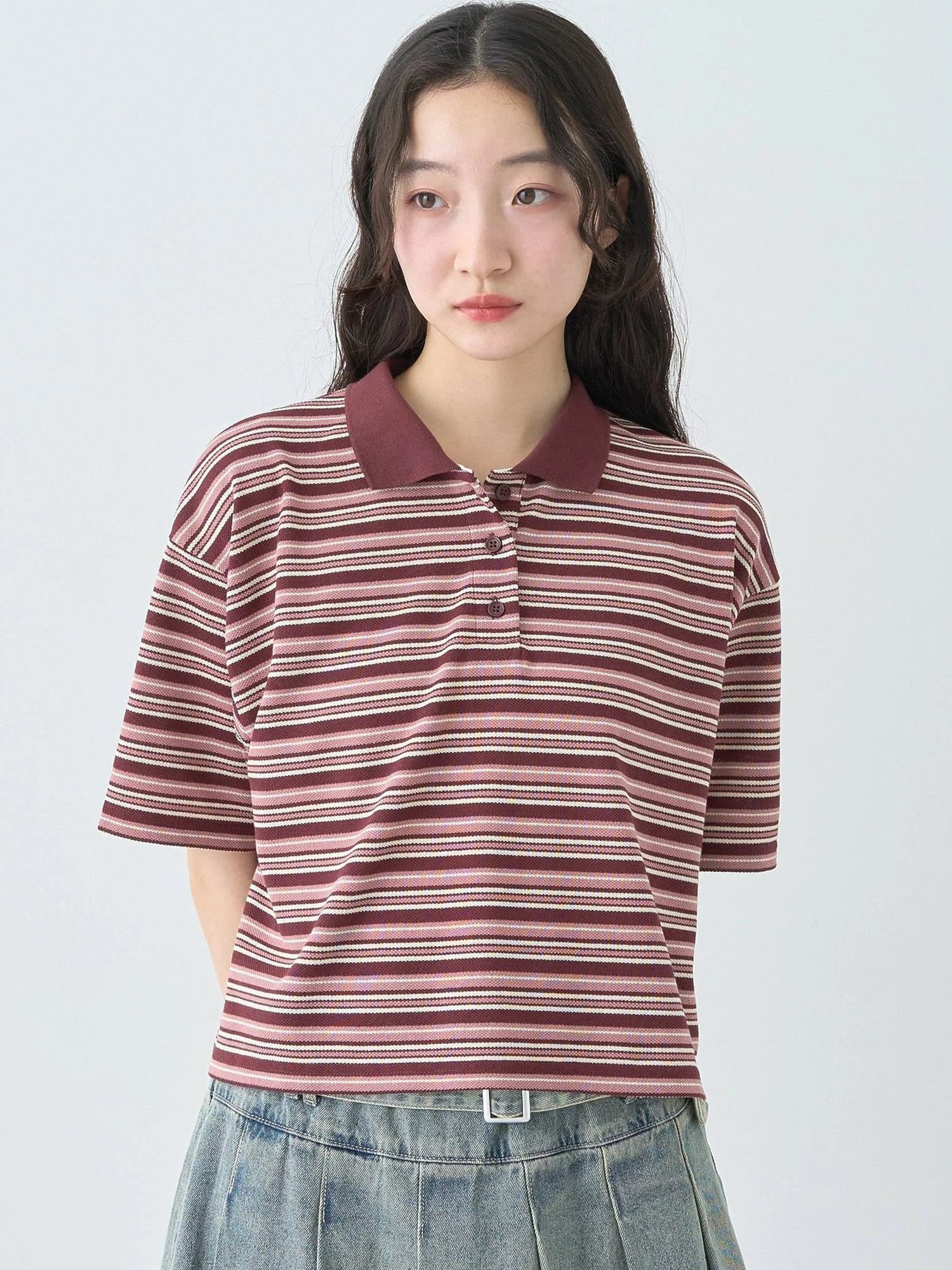 Meiko Retro Striped Polo Shirt