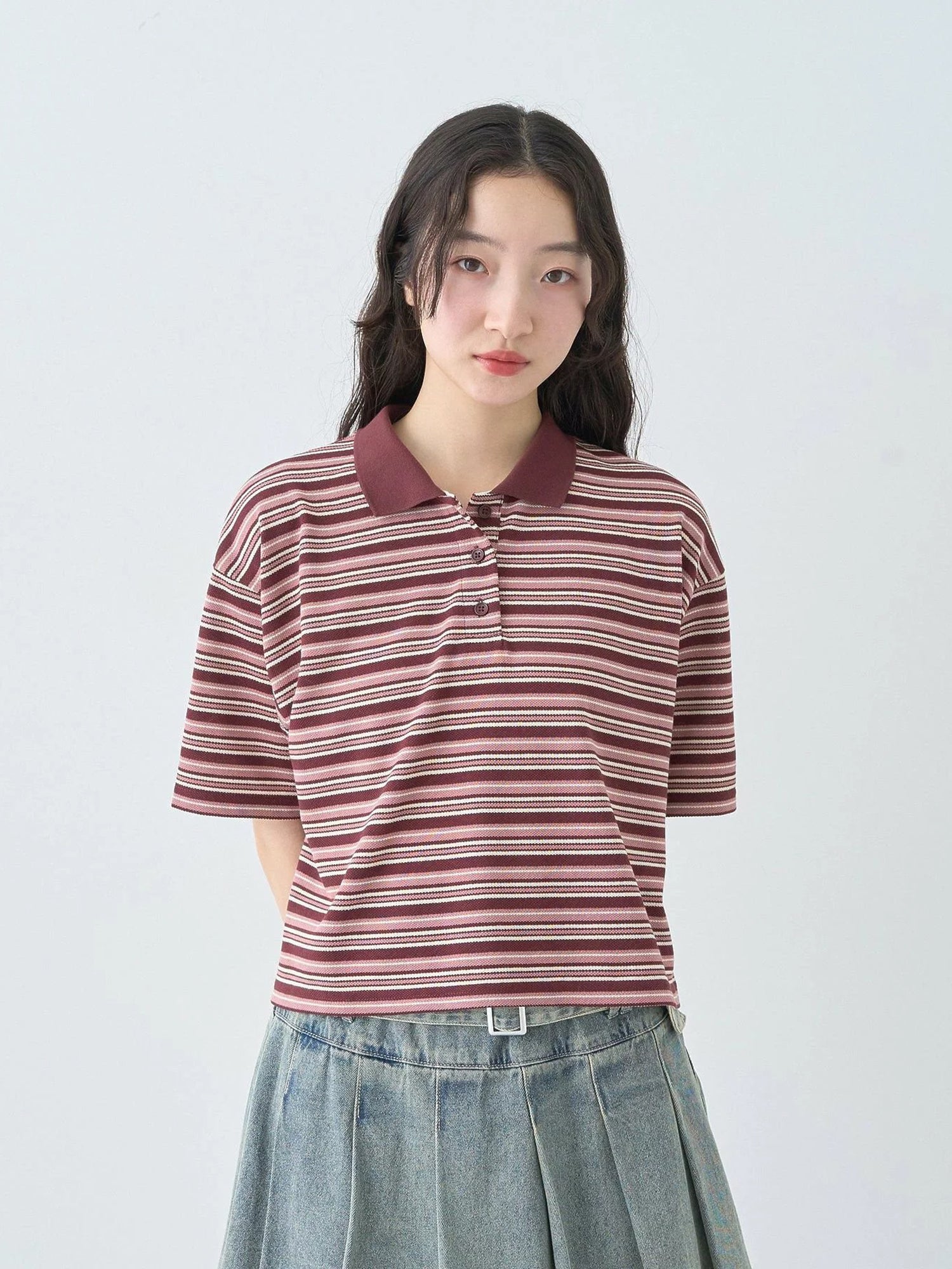 Meiko Retro Striped Polo Shirt