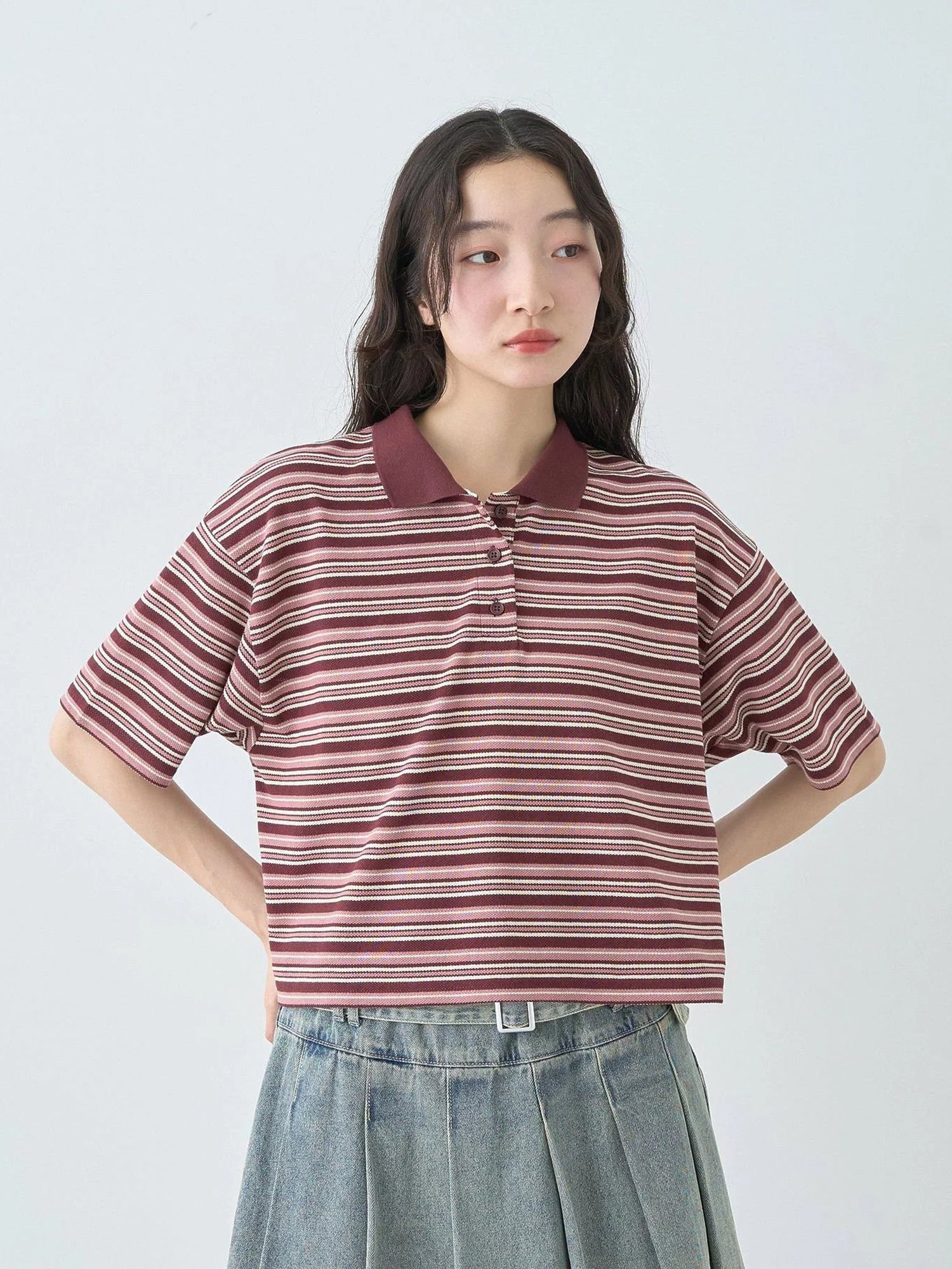 Meiko Retro Striped Polo Shirt