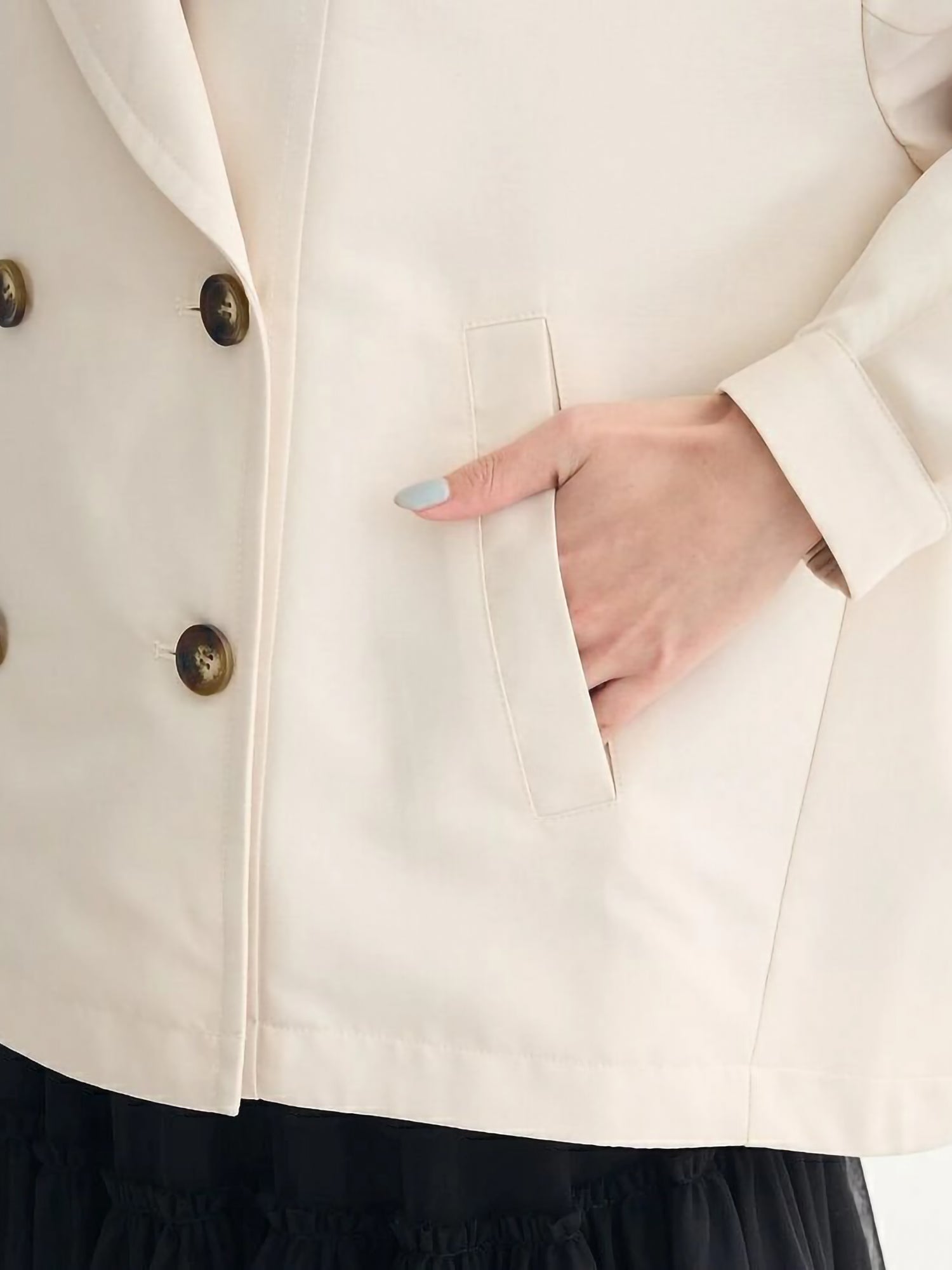 Miharu Water-Repellent Short Trench Coat