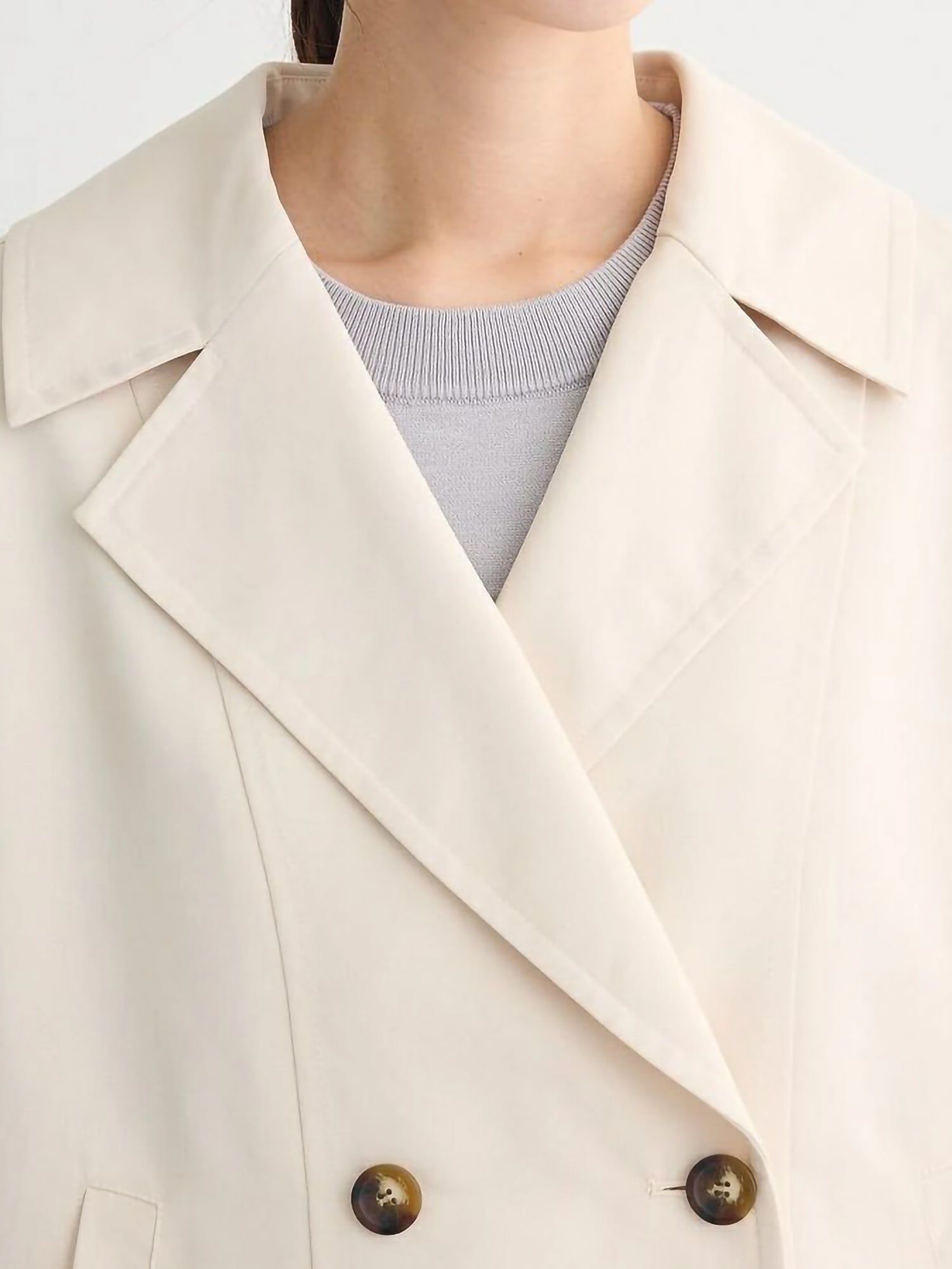 Miharu Water-Repellent Short Trench Coat