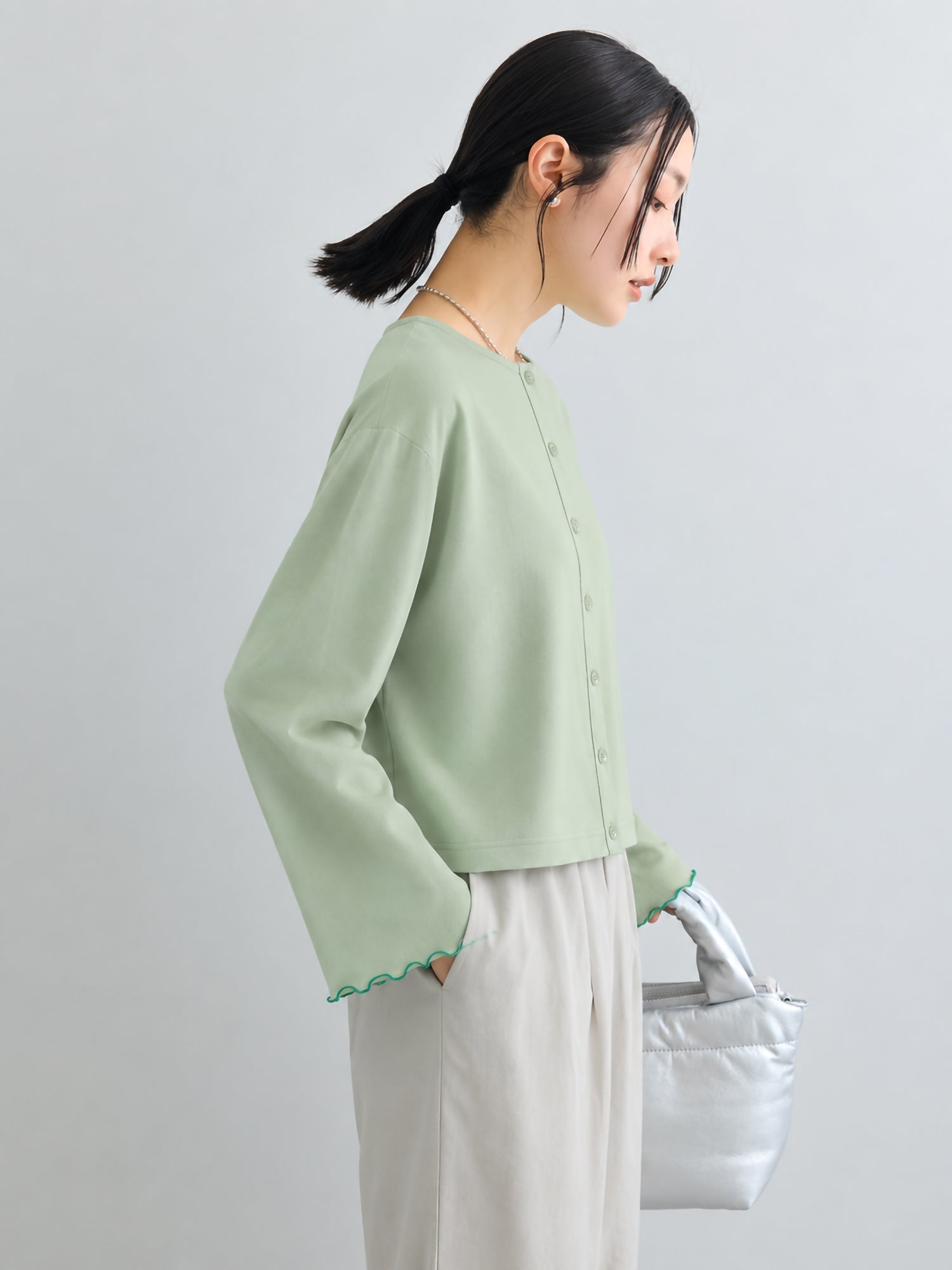 Minakaze (Cool To Touch/Uv Protection) Sleeve Mellow Short Length Cardigan