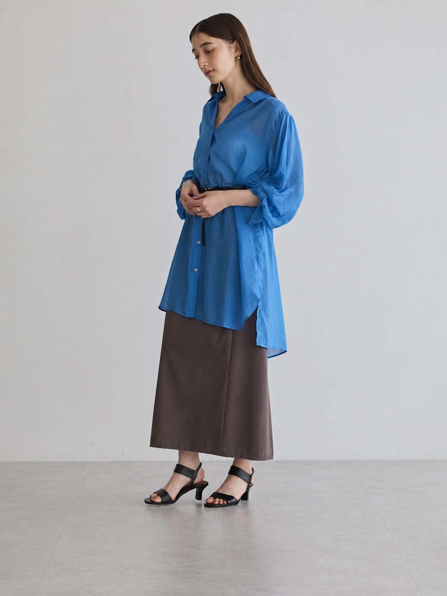 Miyuka 2-Way Sleeve Sheer Long Shirt