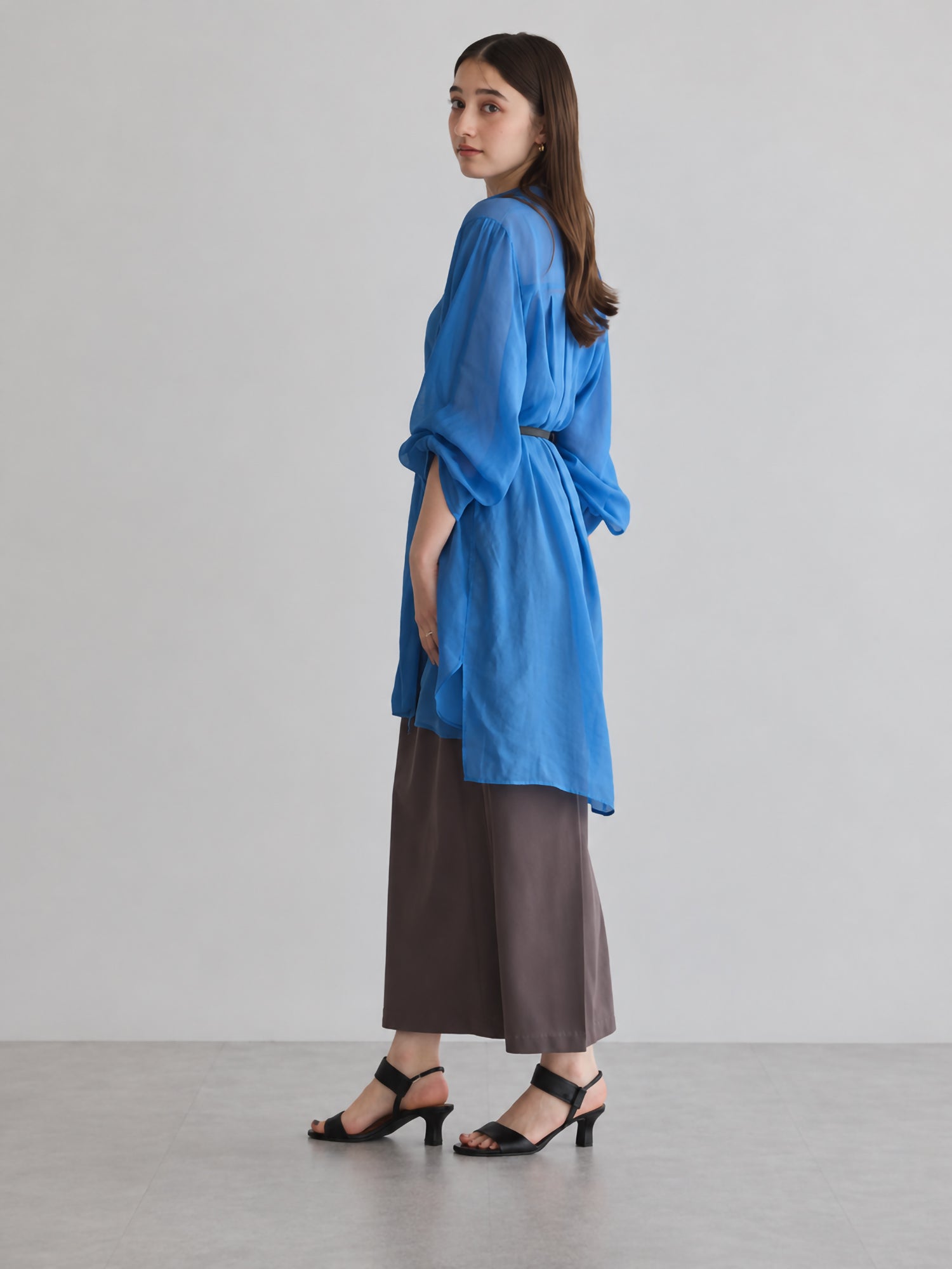 Miyuka 2-Way Sleeve Sheer Long Shirt