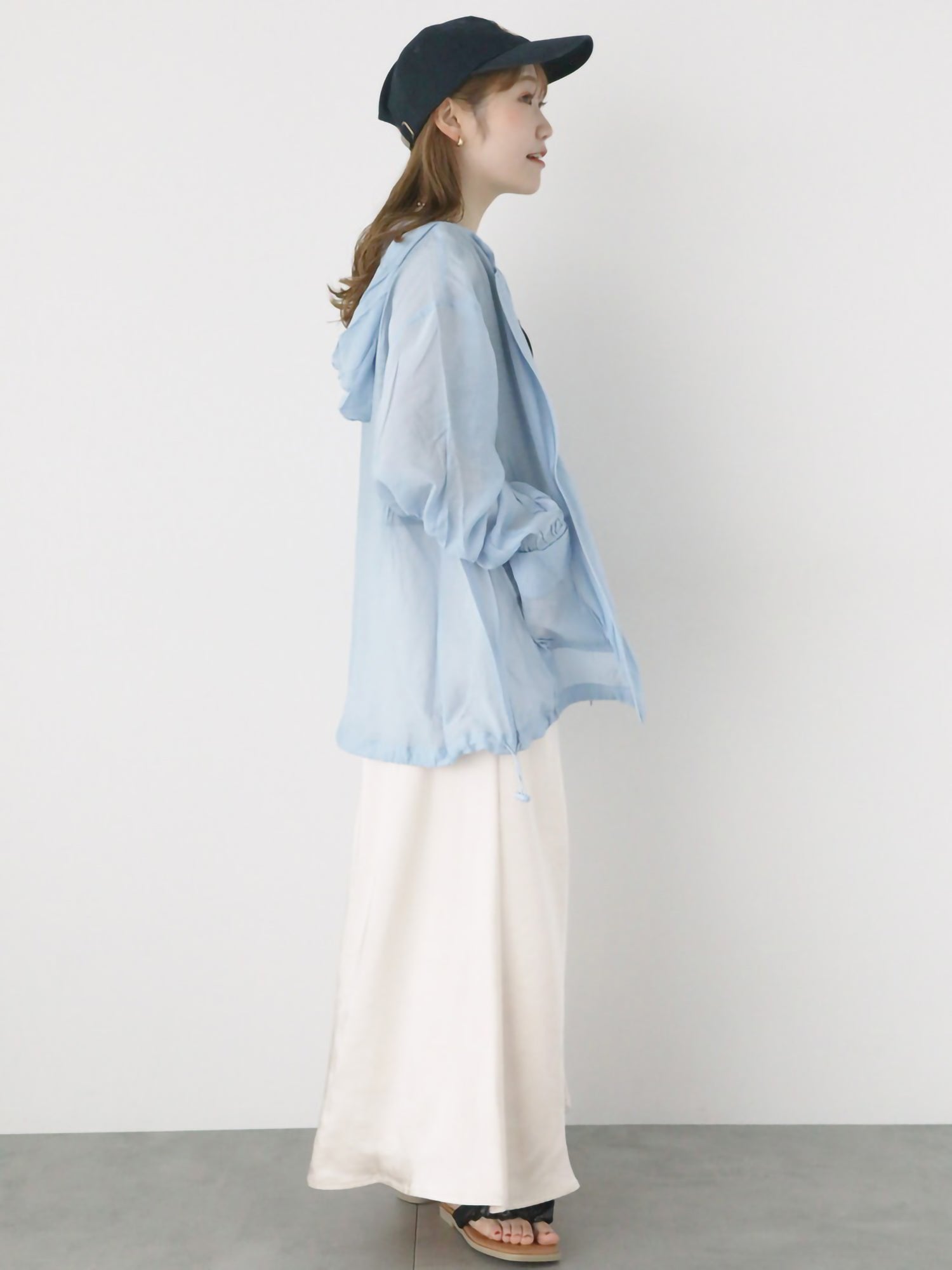 Mizuhara Sheer Zip Hoodie Shirt
