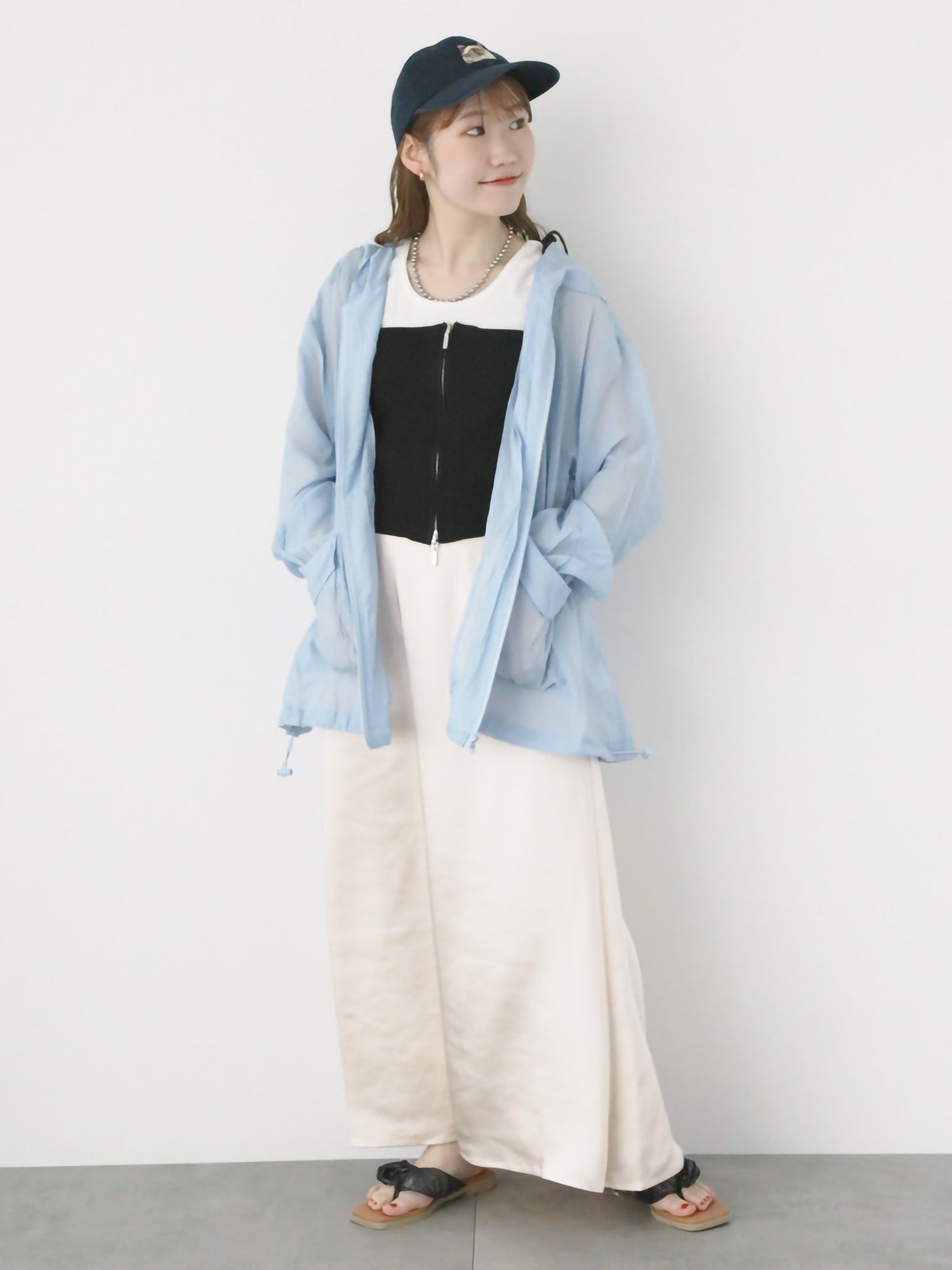 Mizuhara Sheer Zip Hoodie Shirt